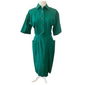 Danny & Nicole Womens Vintage Green Long Midi Dress